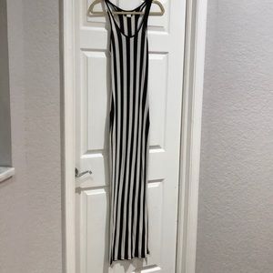 Black and White skinny maxi dress